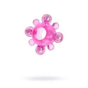 Эрекционное кольцо с бусинками TOYFA, розовый