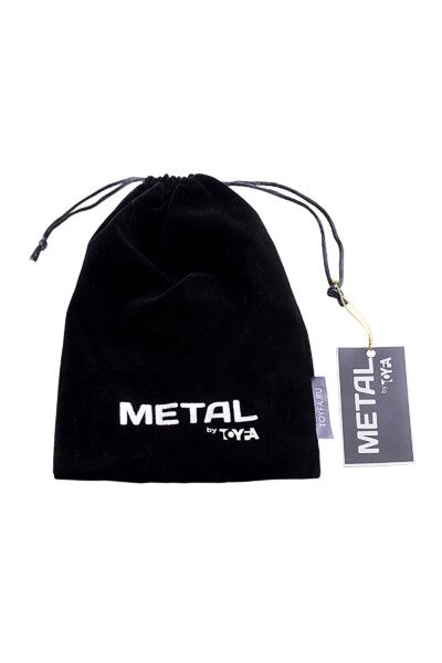 Анальная втулка TOYFA Metal, маленькая, с черным хвостиком