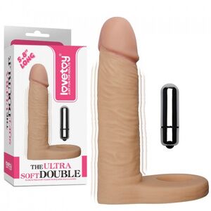 Насадка для двойного проникновения с вибрацией Lovetoy The Ultra Soft Double 14 см