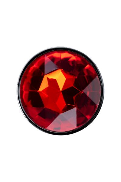 Анальная втулка Штучки-Дрючки, металл, с красным кристаллом, 7 см