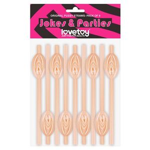 Трубочки Lovetoy Original Pussy Straws–Pack of 9 бежевые