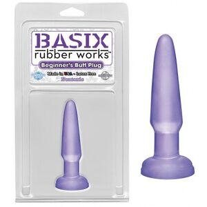 Анальная пробка PipeDream Basix Rubber Works Beginners Butt Plug Purple