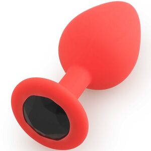 Анальная пробка Play Secrets Silicone Butt Plug Medium, красный/черный