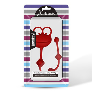 Анальная цепочка Lovetoy красная Silicone Frog Anal Beads-Red