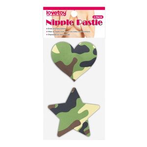 Пэстисы для груди Lovetoy Camo Stars and Heart Nipple Pasties (2 Pack)