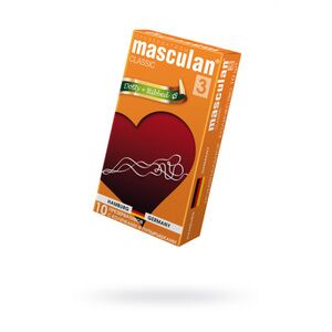 Презервативы Masculan, classic 3, точечные, розовые, 19 см, 10 шт