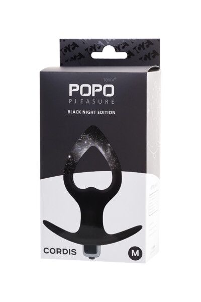 Анальная вибровтулка-расширитель POPO Pleasure by TOYFA Cordis M, черная, 14 см
