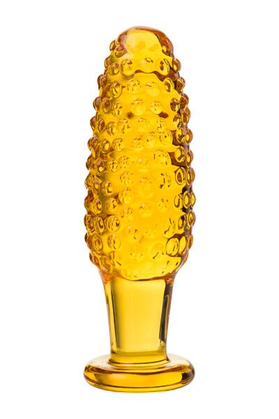 Анальная втулка Sexus Glass, желтая, 13 см