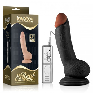 Фаллоимитатор Lovetoy с вибрацией на присоске кофейный 18 см