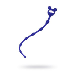Анальная цепочка ToDo by Toyfa Froggy, силикон, синяя, 27,4 см
