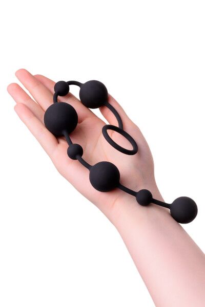 Анальная цепочка Toyfa A-toys с шариками, черный, 35,9см