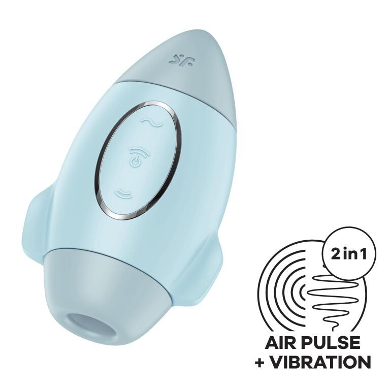Вакуумно-волновой стимулятор клитора с вибрацией Satisfyer Mission Control, голубой