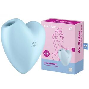 Вакуумно-волновой стимулятор с вибрацией Satisfyer Cutie Heart голубой