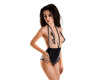 Боди Glossy Kiara из материала Wetlook, черное, XL