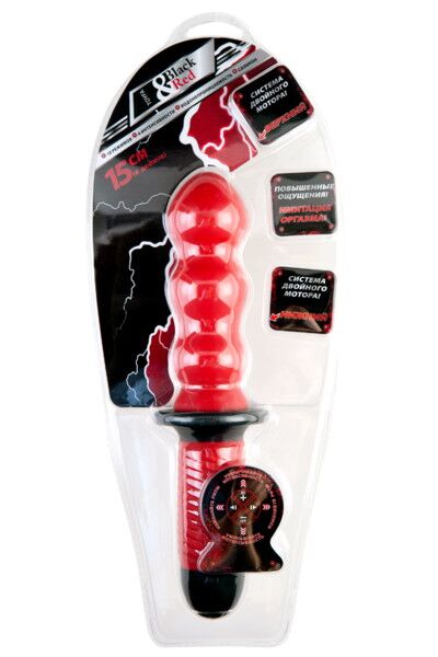 Анальный вибратор Black & Red by TOYFA, 10 режимов вибрации, силикон, красный, 28