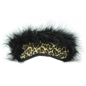 Леопардовая маска для глаз Kissexpo с черным мехом