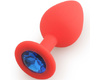 Анальная пробка Play Secrets Silicone Butt Plug Medium, красный/синий