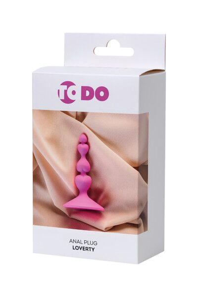 Анальная втулка ToDo by Toyfa Loverty, силикон, розовая, 8 см