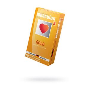 Презервативы Masculan, 5 ultra, золотые, 19 см, 10 шт