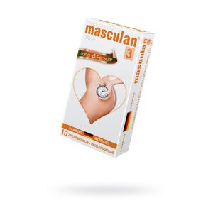 Презервативы Masculan, ultra 3, точечные, анестетик, 19 см, 10 шт