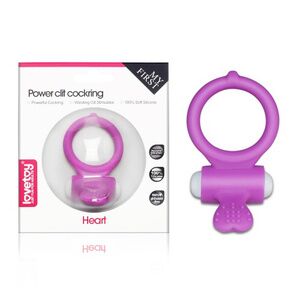 Виброкольцо Lovetoy пурпурное Power Heart Clit Cockring