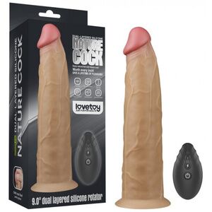 Реалистичный вибратор с ротацией Lovetoy Dual Layered Silicone Rotator 23 см