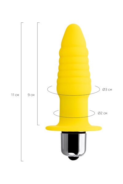Анальная вибровтулка ToDo by Toyfa Lancy, 7 режимов вибрации, желтая, 11 см,