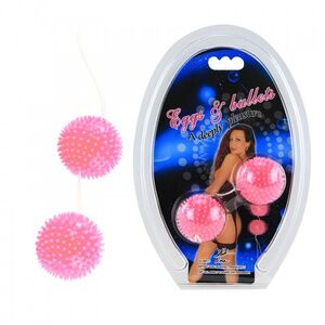 Розовые анально-вагинальные шарики Baile с мягкими шипами