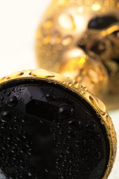 Анальная втулка Metal by TOYFA, золотистая, с черным кристаллом, 7,5 см