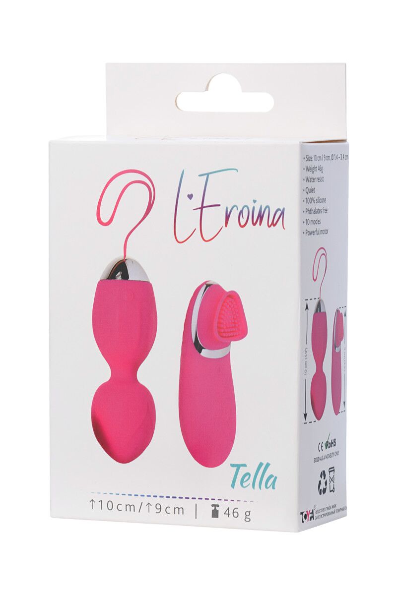 Виброшарики и стимулятор внешних эрогенных зон L'EROINA by TOYFA Tella, розовые, 3,4 см