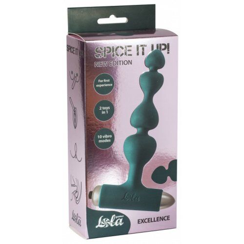 Анальная цепочка с вибрацией Lola Toys Spice It Up New Edition Excellence зеленая