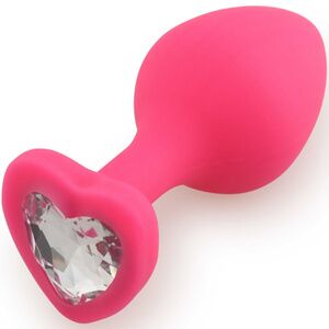 Анальная пробка Play Secrets Silicone Butt Plug Heart Shape Medium, розовый/прозрачный