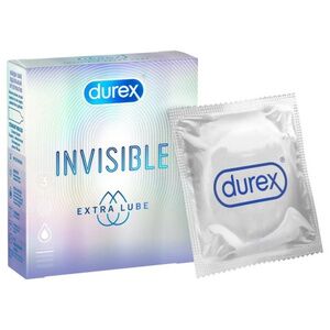 Презервативы Durex №3 Invisible Extra Lube ультратонкие c дополнительной смазкой