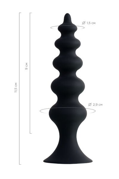 Анальная втулка POPO TOYFA Indi, черная, 11,5 см