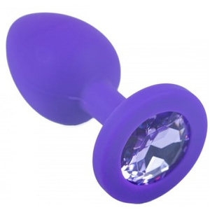 Пурпурная силиконовая пробка Kissexpo с фиолетовым стразом S