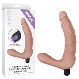Безремневой реалистичный вибрострапон Lovetoy Rechargeable Ijoy Strapless Strap on 21 см