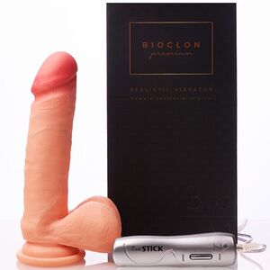 Реалистичный вибратор с мошонкой Bioclon Premium 20 см