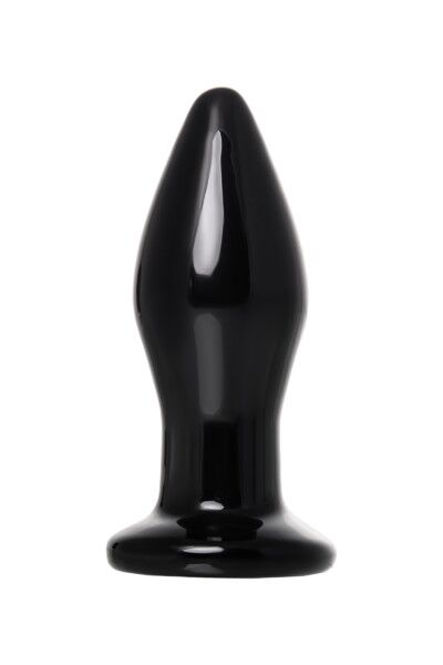 Стеклянная вибровтулка Sexus Glass, стекло, черная, 10,5 см