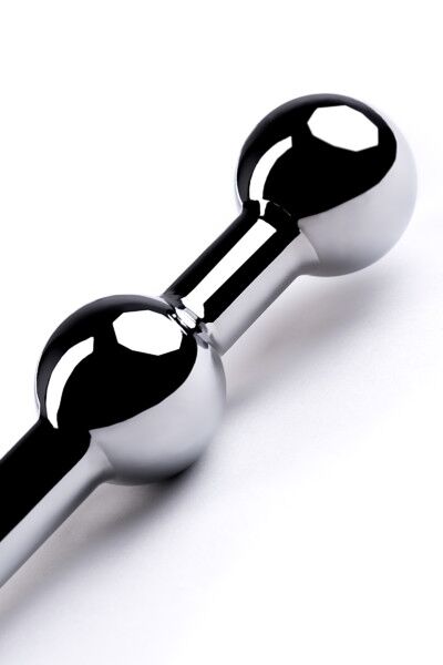 Крюк анальный с двумя шарами, TOYFA, металл, серебряный, 41 см