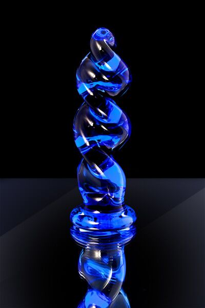Анальная втулка Sexus Glass, синяя, 12 см