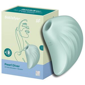 Вакуумно-волновой бесконтактный стимулятор клитора Satisfyer Pearl Diver, зеленый