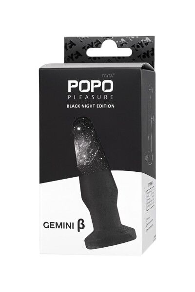 Анальная втулка TOYFA POPO Pleasure Gemini β, черная, 12,4 см