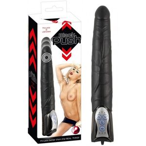 Черный реалистичный вибратор Orion с поступательными движениями Push Thrusting Vibrator