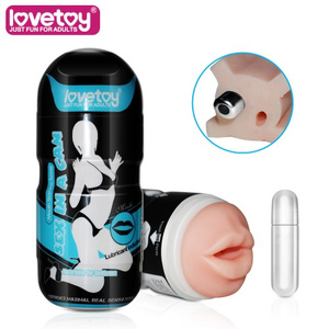 Мастурбатор Lovetoy в колбе с вибрацией SEX IN A CAN Vibrating Mouth Stamina Tunnel