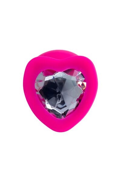 Анальная втулка ToDo by Toyfa Diamond Heart, силикон, розовая, 9,5 см