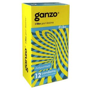 Презервативы Ganzo Ribs №12, ребристые