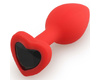 Анальная пробка Play Secrets Silicone Butt Plug Heart Shape Small, красный/черный