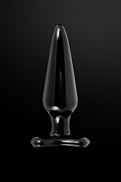 Анальная втулка Sexus Glass, стекло, чёрная, 11 см