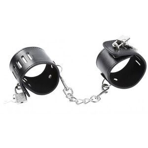 Бондажные наручники Kissexpo черного цвета с замочками