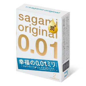 Полиуретановые презервативы Sagami Original 0,01 Extra Lub 2 шт